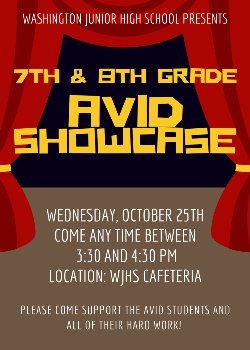 AVID showcase night flyer